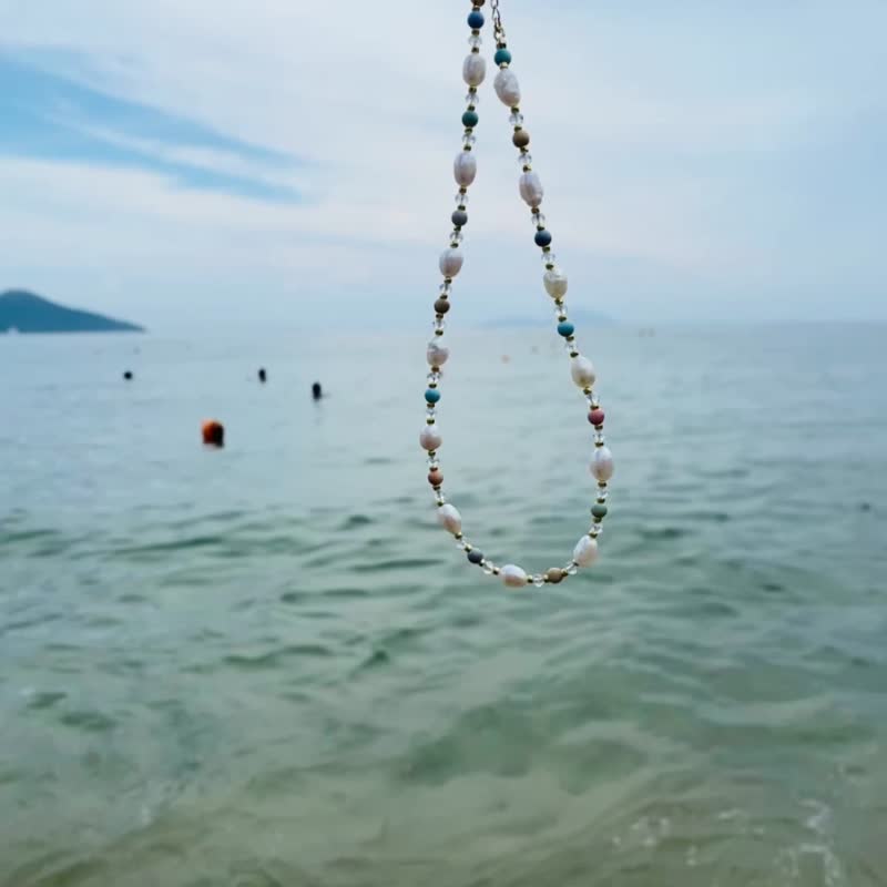 Finding Mermaid | Pearl Beaded Necklace - สร้อยคอ - ไข่มุก ขาว