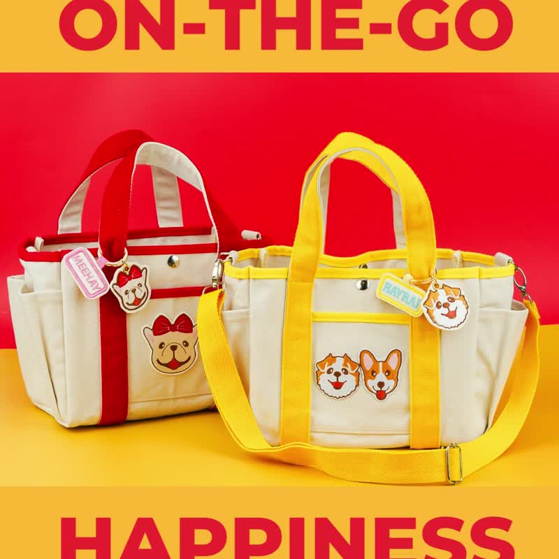 Happiness on-the-go : Tote bag - กระเป๋าถือ - วัสดุอื่นๆ หลากหลายสี