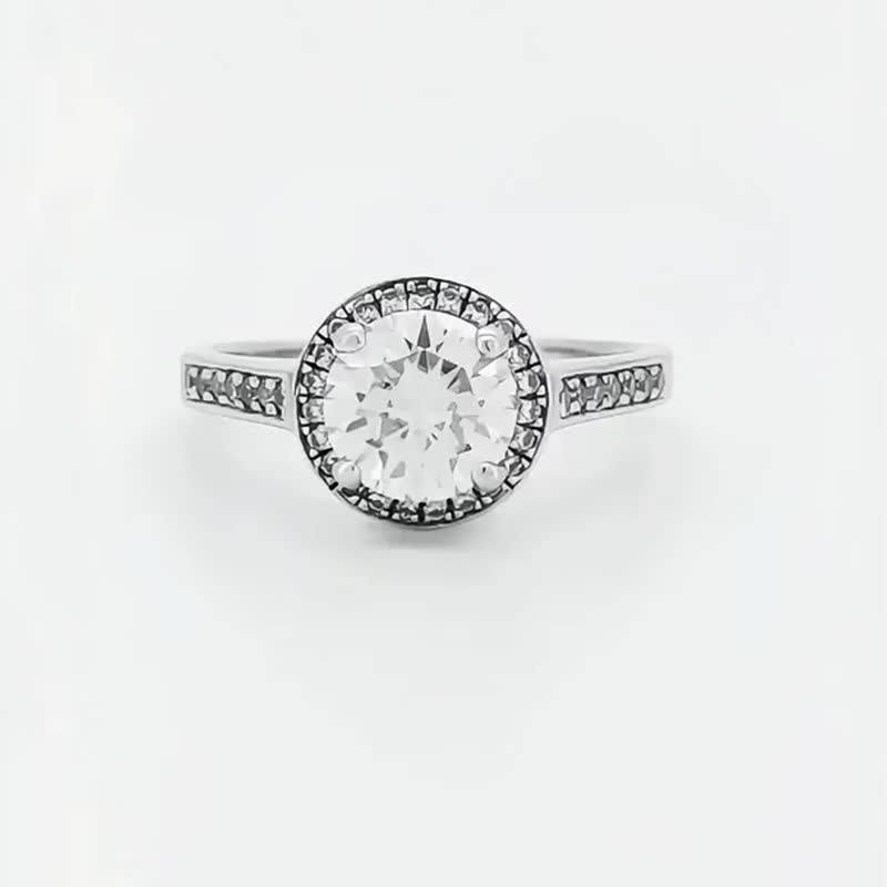 莫桑石 莫桑鑽 0.5-1克拉圓滿女鑽戒 台北門市 客製化訂製白金 - 戒指 - 其他材質 