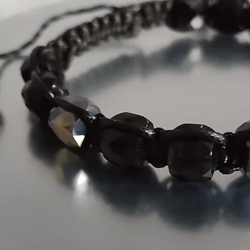 Natural schorl (black tourmaline) and terahertz bracelet amulet - Bracelets - Gemstone Black