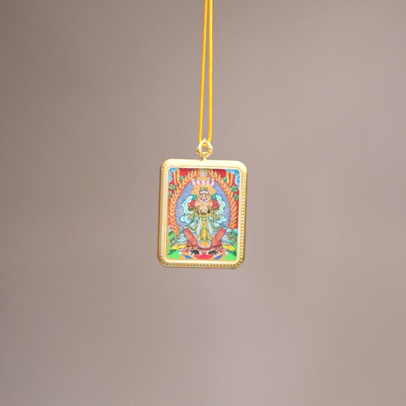 塔希拉姆唐卡吊墜 – 尼泊爾手工製作 帶來祝福與豐盛 - 吊飾 - 其他材質 多色