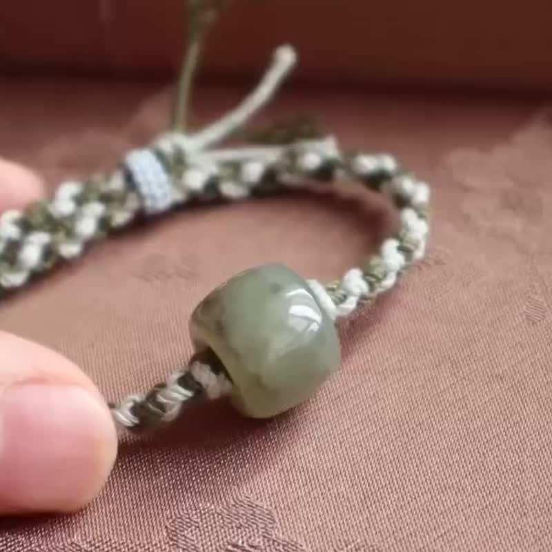 Original bracelet natural Hetian jade kumihimo bracelet fine material with exquisite hand-woven bracelet - Bracelets - Jade 