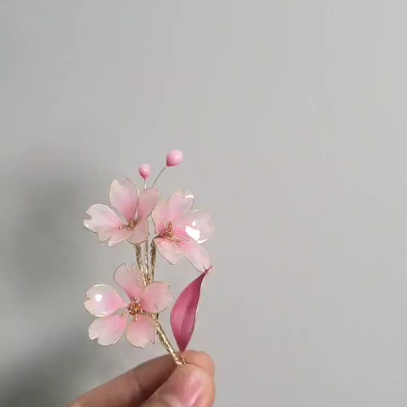 Sakura Brooch - Dip Flower Art - เข็มกลัด - เรซิน 