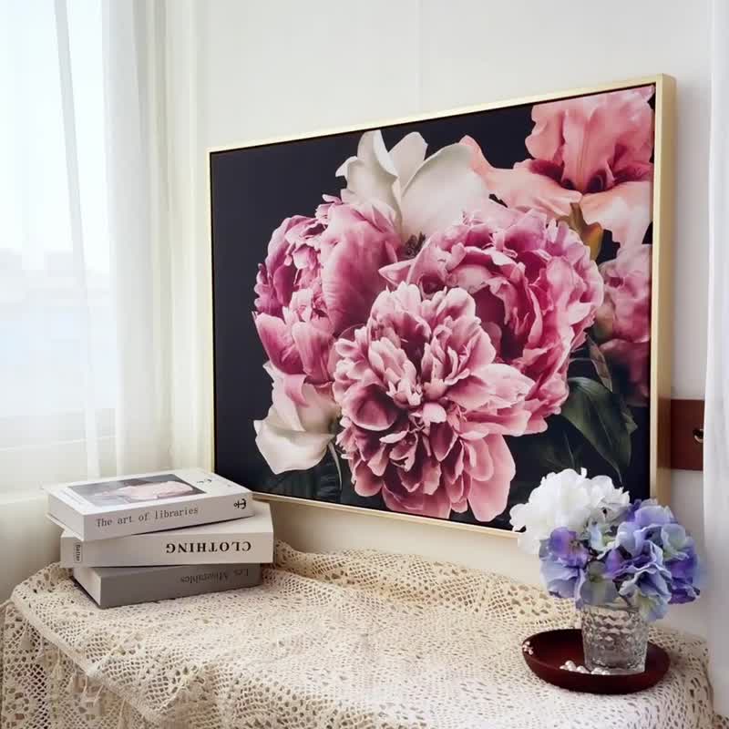 【微瑕特惠】【福利品】雍容華貴•牡丹III  - 臥室掛畫/簡約風 - 海報/掛畫/掛布 - 棉．麻 粉紅色