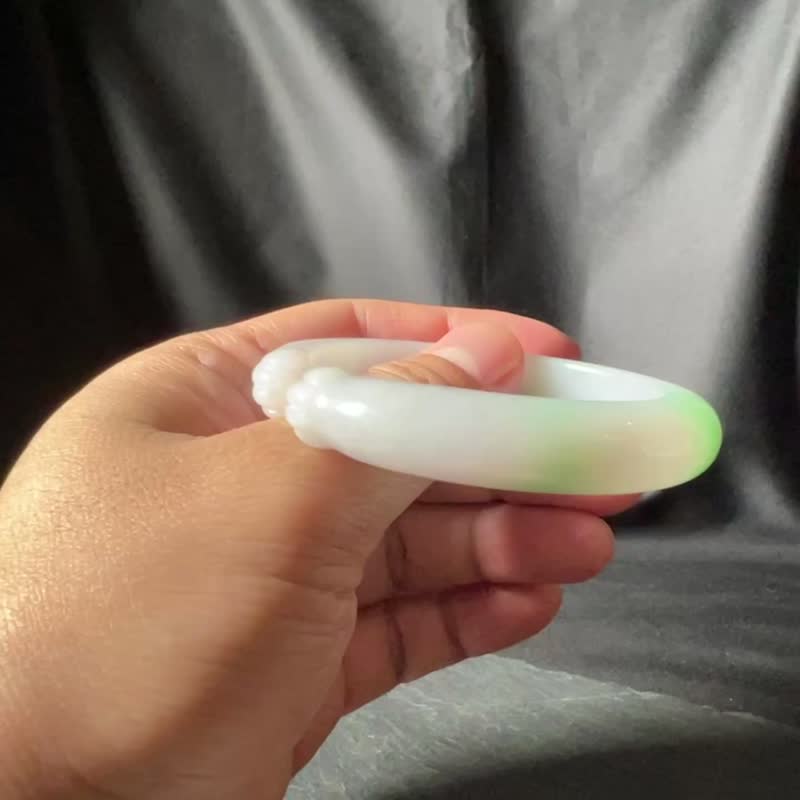 Cat Paw | Spring Color Bangle | Cat Paw Bangle #17.3 - สร้อยข้อมือ - หยก สีเขียว