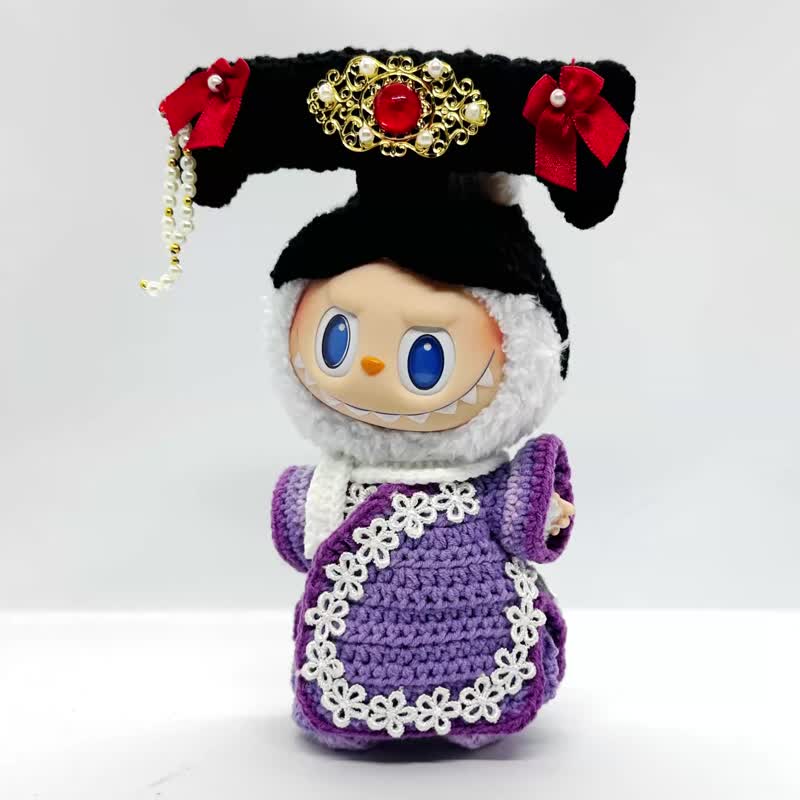 17cm Labubu 清朝格格服裝 , 可自訂顏色. 手工製作娃衣 - 公仔/玩偶 - 棉．麻 多色