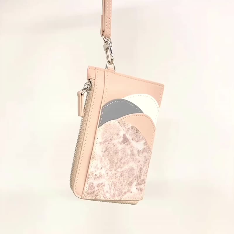 大理石簡約設計 短夾/卡包/掛繩證件套丨實用禮物丨生日禮物 - 證件套/識別證套 - 環保材質 粉紅色