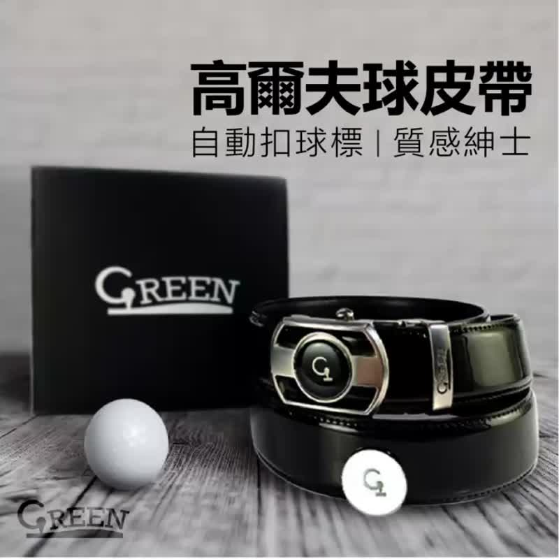 Green 霧面皮革休閒皮帶 滑扣皮帶 高爾夫球男用皮帶 - 腰帶/皮帶 - 人造皮革 黑色