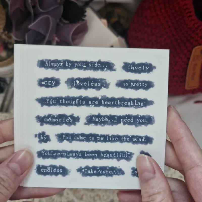 Lettering sticker A - 紙膠帶/和紙/PET - 紙 白色