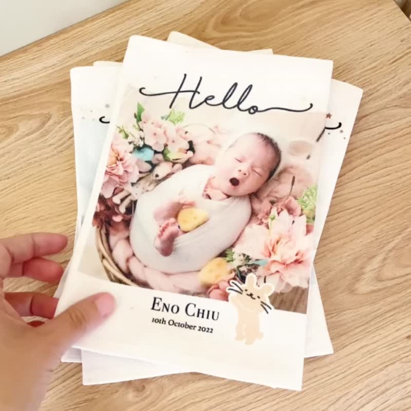 オーダーメイド赤ちゃん手帳セット 子供の健康手帳 12星座 - 出産祝い用贈物 - コットン・麻 
