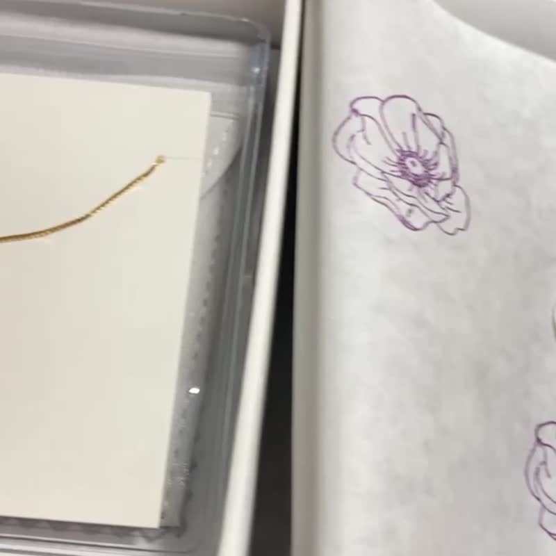 【母親節禮盒】含天然珍珠純銀項鍊/首飾盒/心意卡片/手摺花 - 其他 - 純銀 粉紅色