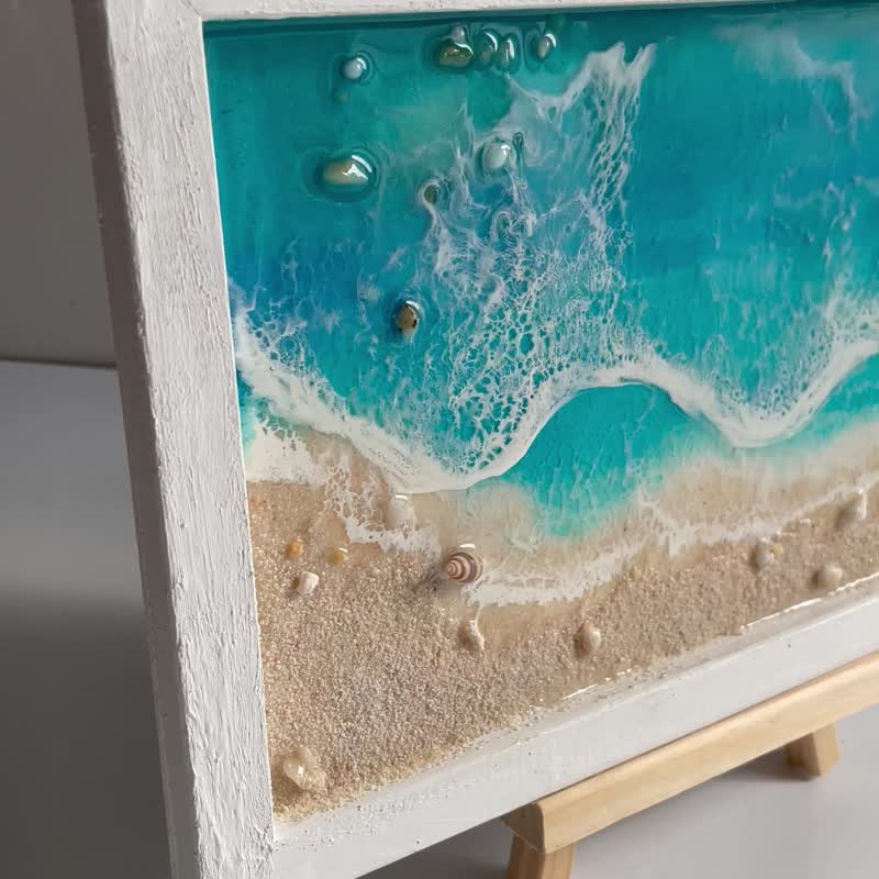 藍色海水沙灘裝飾畫 - 擺飾/家飾品 - 樹脂 