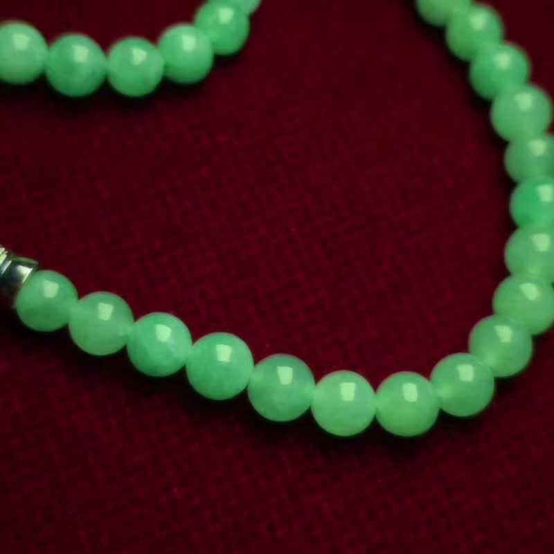 財富•高貴•健康|冰甜陽綠珠串|緬甸A貨翡翠長串項鍊 - 項鍊 - 玉石 