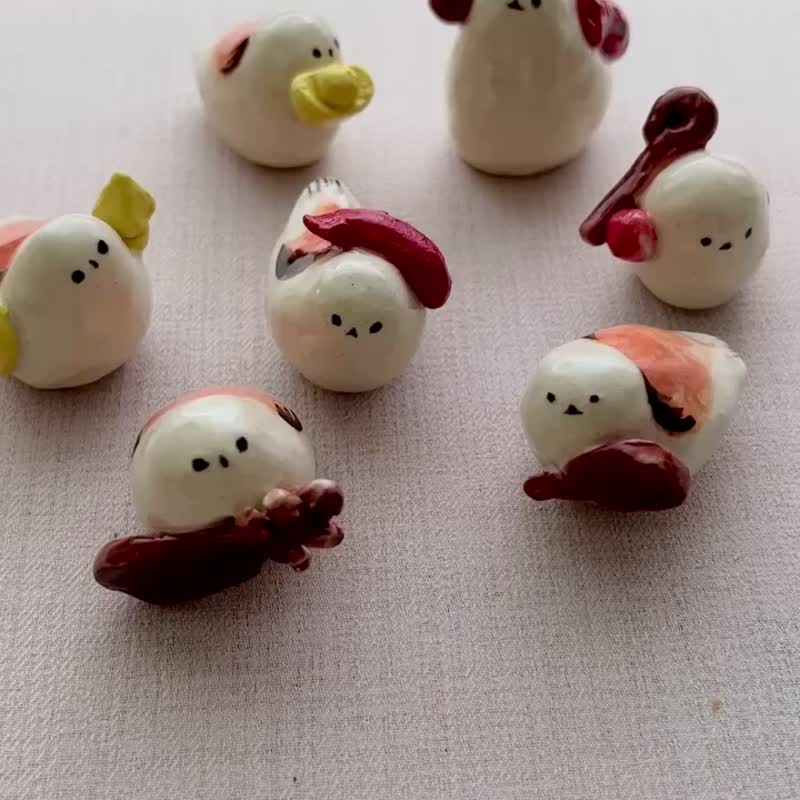 雪精靈七福神版 一組7隻  H 3~4.1cm - 擺飾/家飾品 - 陶 
