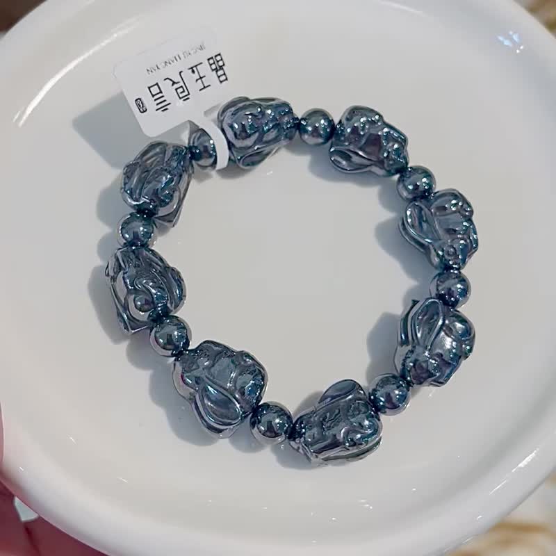 テラヘルツうさぎ珠ブレスレット 膝関節の不調改善 エネルギーバランス回復 心身の状態向上 - ブレスレット - その他の素材 グレー