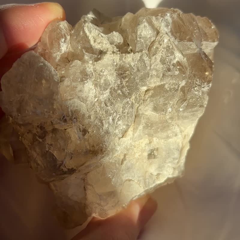 巴西 茶閃靈 骸骨 骨干 閃靈鑽 水晶 天然礦物晶 礦石標本 礦標 - 擺飾/家飾品 - 水晶 卡其色