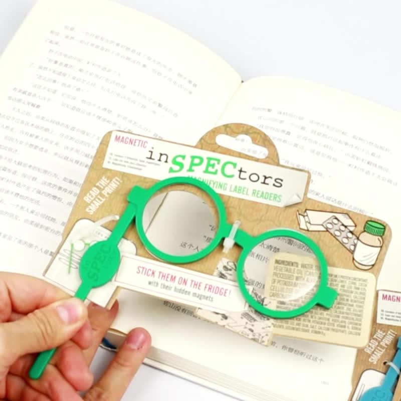 Magnetic glasses shaped magnifying glass British IF Cultural and Creative English auxiliary fun portable practical magnetic suction creative handheld 2 times - Other - Plastic Multicolor