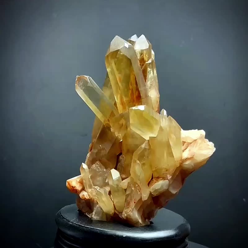 稀有純天然 黃水晶簇 財富能量 巴西 黃水晶柱 黃水晶 - 擺飾/家飾品 - 水晶 黃色