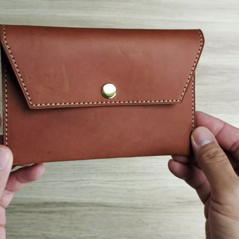 護照套 | 手工皮件 | 客製化禮物 | 植鞣革-隨身護照包 - 護照夾/護照套 - 真皮 咖啡色