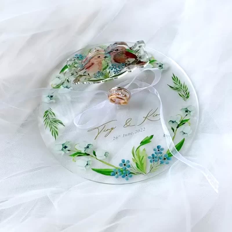 Moonism オリジナルデザイン 結婚指輪枕 結婚指輪枕 カスタム - 置物 - アクリル 