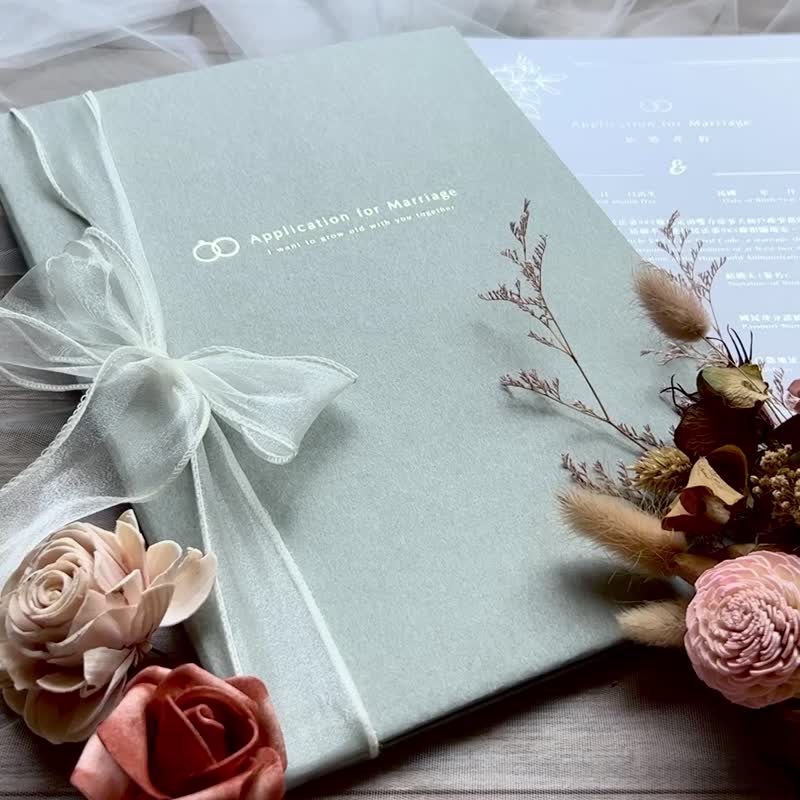 [24h fast delivery]-Marriage book appointment/marriage certificate/book appointment set-eternal-gray blue-heterosexual - Marriage Contracts - Paper 