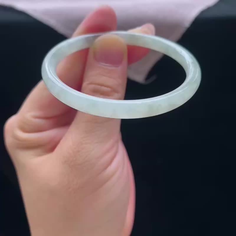 天然翡翠 緬甸 A玉 玉鐲 • 翡翠圓鐲 - 手鍊/手環 - 玉石 綠色