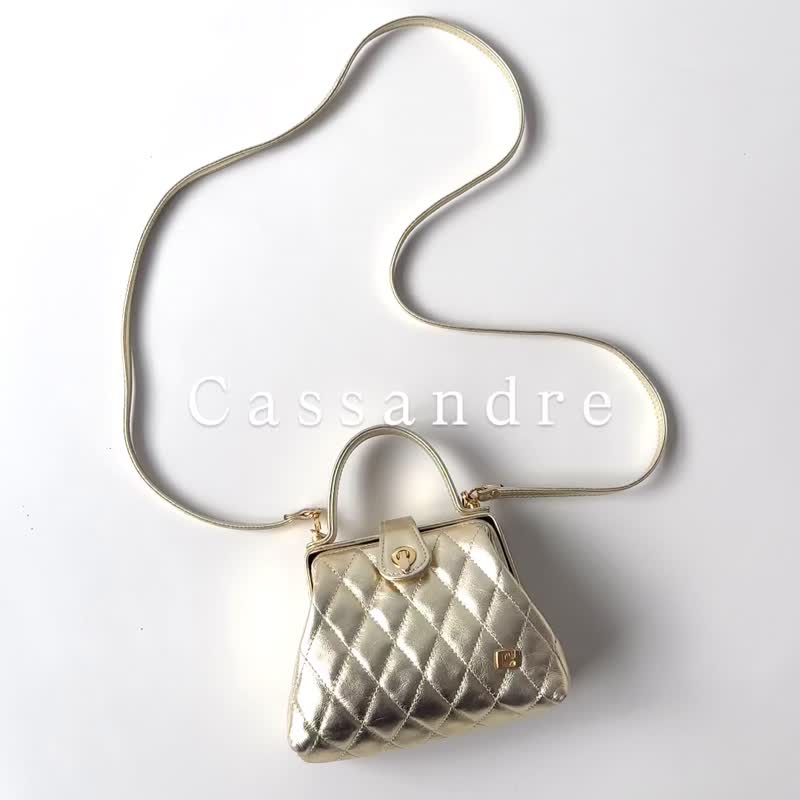 Cassandre淺金色真皮迷你二用包F60 vintage - 側背包/斜背包 - 真皮 