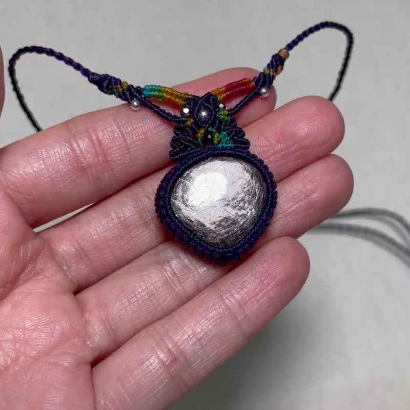 蠟線編織/金運石項鍊 - 項鍊 - 水晶 紫色