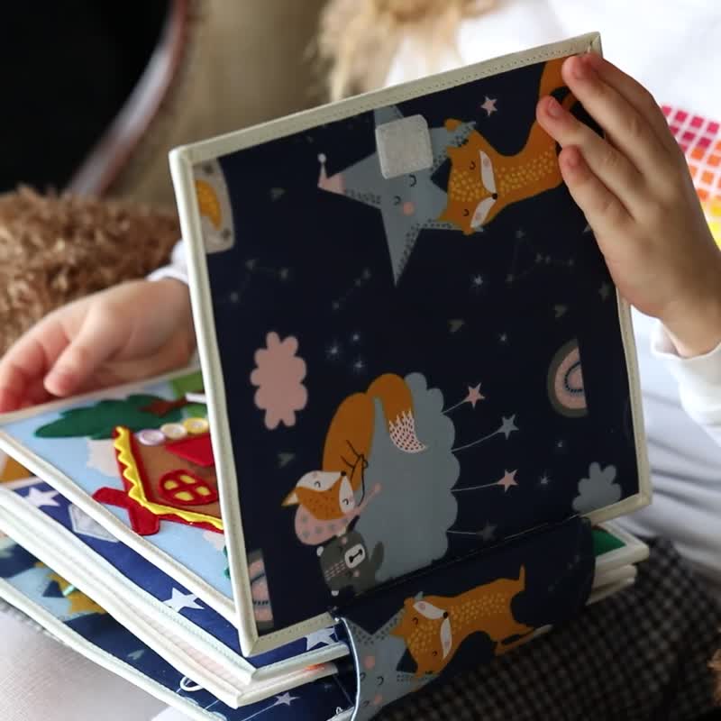 Quiet book and Montessori toys for baby, educational book for fine motor skills - ของเล่นเด็ก - ผ้าฝ้าย/ผ้าลินิน หลากหลายสี
