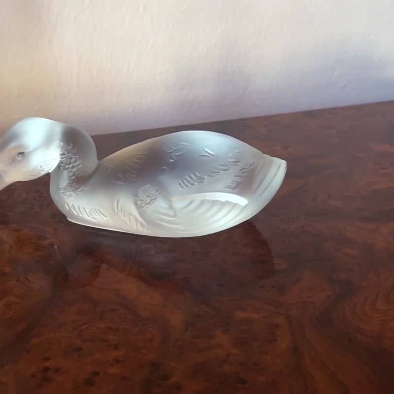 Baccarat – Satin crystal duck - 裝飾/擺設  - 玻璃 白色