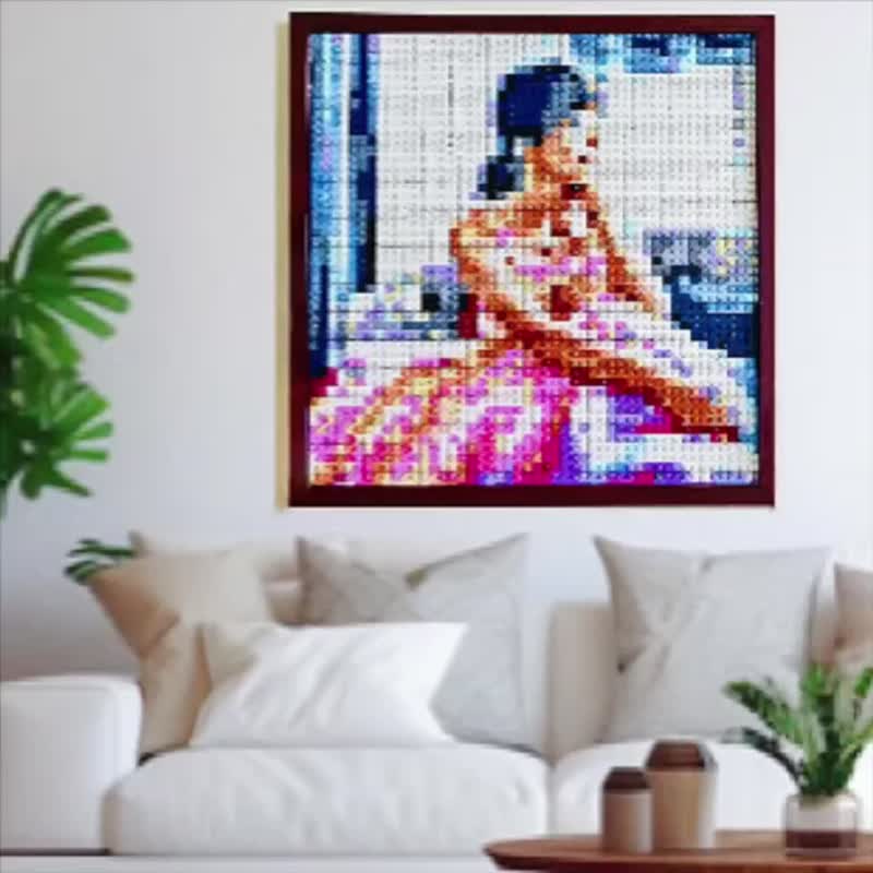 【Custom】 Pixel-Style Block Art - Creative Memory Gift | Birthday, Valentine - Other Furniture - Plastic Pink