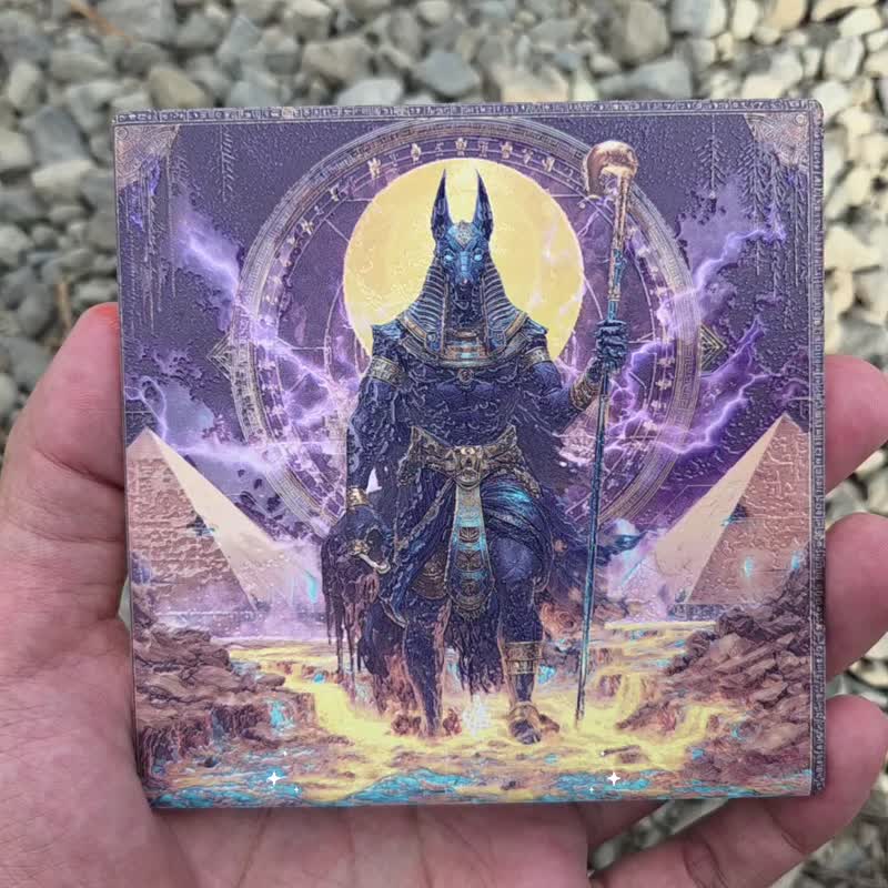 ที่รองแก้วเซรามิคลายแกะสลักคริสตัล ราศีสิงห์ - ที่รองแก้ว - ดินเผา สีดำ