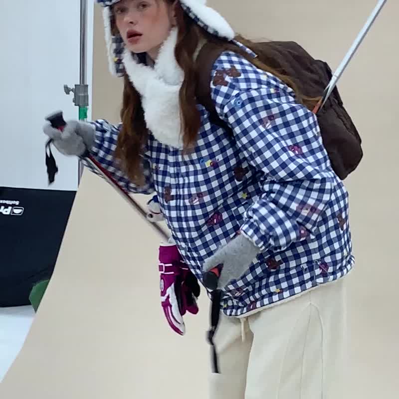 odd maker原創雙面穿短外套女冬季寬松日系休閒上衣 - 女大衣/外套 - 其他人造纖維 