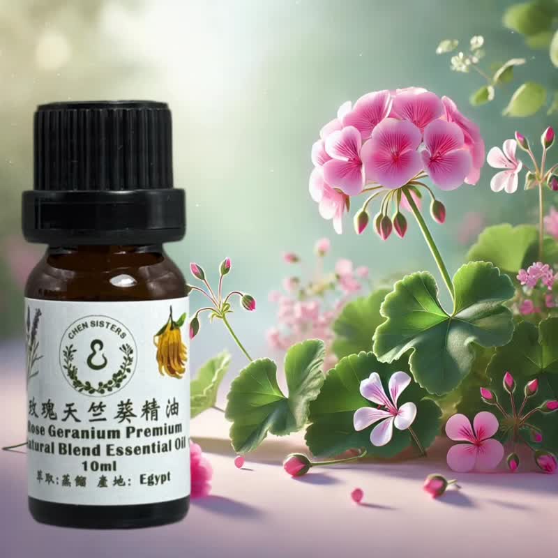 Floral essential oil rose geranium 100% single pure essential oil 10ml/50ml free rose diffuser Stone - Fragrances - Essential Oils White