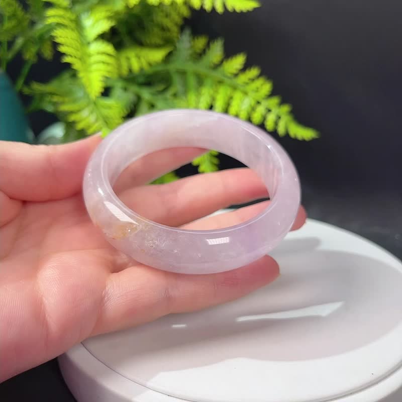 薰衣草紫水晶手鐲58+MM 星光透感淺紫色水晶手環 魅力平安福氣 - 手鍊/手環 - 水晶 紫色