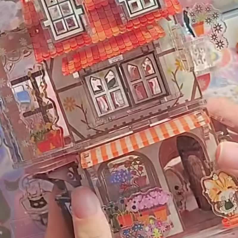TOi圖益 無盡小築-貓咪花店 3D立體迷你屋 拼裝模型桌遊玩具禮物 - 拼圖 - 紙 多色