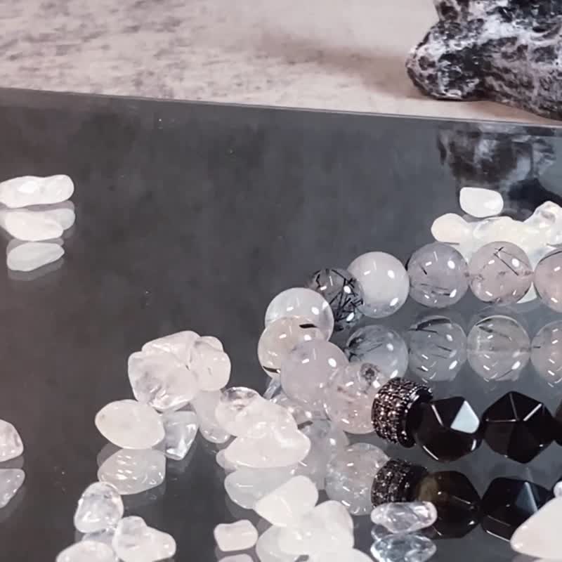 領導者 | 黑髮晶 金曜石 | 敬仰領航者 | 男士水晶手鍊 - 手鍊/手環 - 水晶 黑色