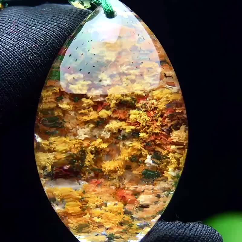彩幽靈吊墜 極品巴西天然彩幽靈吊墜高級品質 幽靈顏色漂亮 - 吊飾/掛飾 - 水晶 