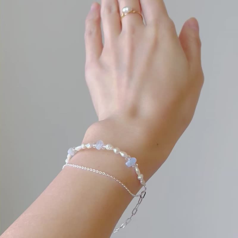 Handmade bracelet freshwater pearls Japanese handicraftsman - Bracelets - Pearl White