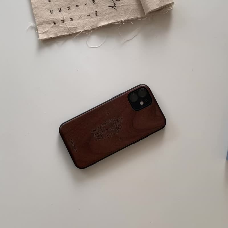 【快速出貨】原木手機殼 (設計款 6款 IPHONE全系列 - 手機殼/手機套 - 木頭 卡其色