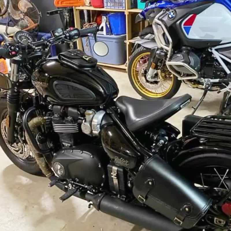 TRIUMPH 真皮包坦克背帶面板帶小袋適用於 T100 T120 - 其他 - 真皮 黑色