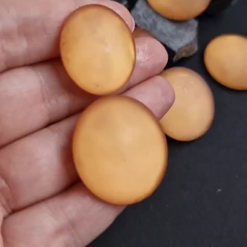 2 pcs Glass Handmade Lunasoft Cabochon Lucite Satin Cabochons dark gold sun - 零件/散裝材料/工具 - 玻璃 金色