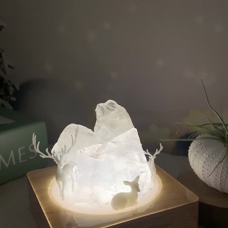 Dear Deer 天然石ヘラジカナイトライト手作り雰囲気ライトクリスマスギフトクリスマスギフト - 照明・ランプ - クリスタル ホワイト
