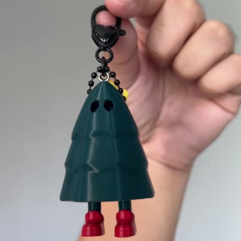 Zou X'mas Keychains - Dark Green Red shoe - ของวางตกแต่ง - พลาสติก สีเขียว