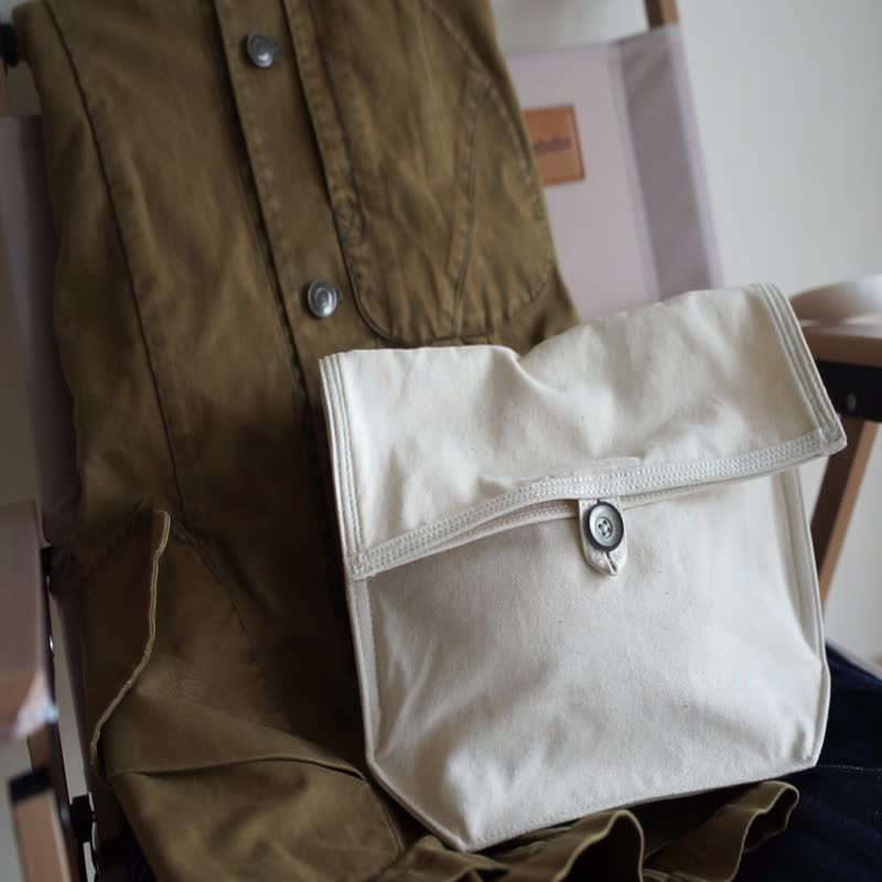 Canvas Shoulder Bag canvas shoulder bag messenger bag canvas bag shoulder bag citywalk - Messenger Bags & Sling Bags - Cotton & Hemp White