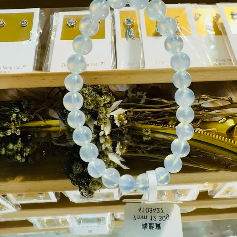 螢光果凍仙女baby色海藍寶水晶7mm釋放壓力舒緩情緒減低焦慮 - 手鍊/手環 - 水晶 藍色