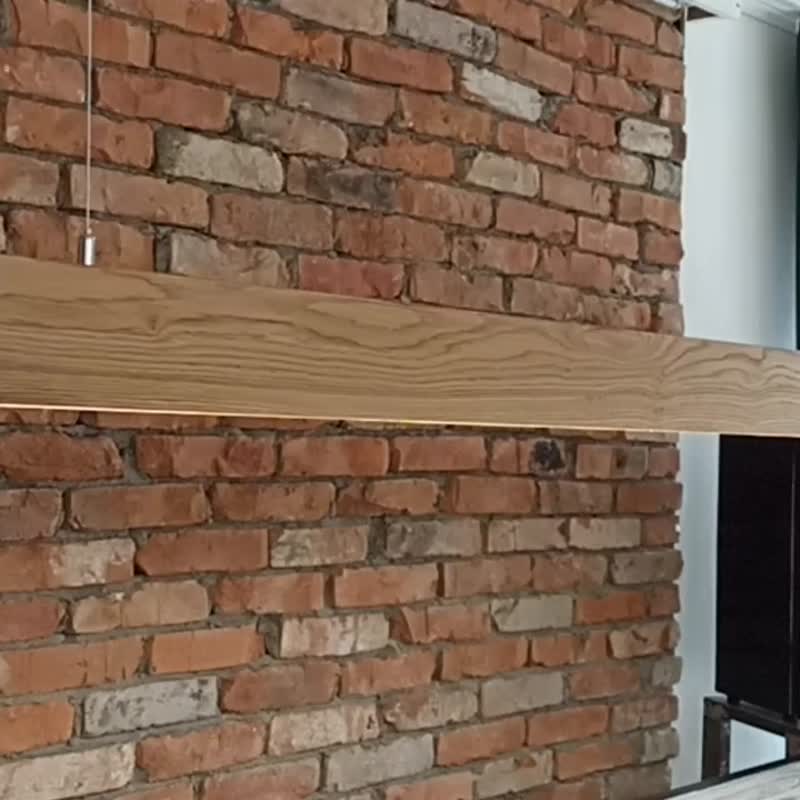 Wood Pendant Light, Chandelier Lighting Dining Room, Linear Ceiling Led Light - 燈具/燈飾 - 木頭 