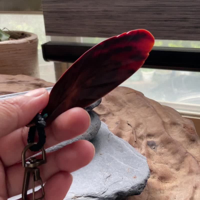 [Light Feather] Hinoki wood charm key ring backpack charm - ที่ห้อยกุญแจ - ไม้ หลากหลายสี