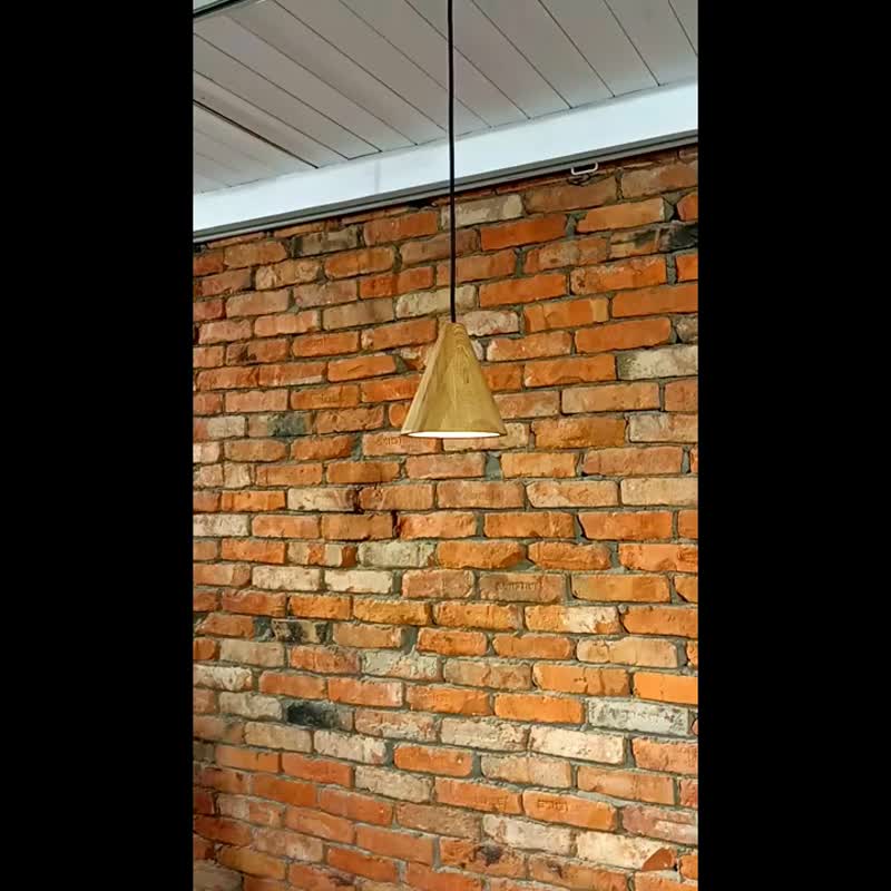 Wood pendant lamp Scandinavian pendant lampshade Ceiling light Wood hanging lamp - 燈具/燈飾 - 木頭 