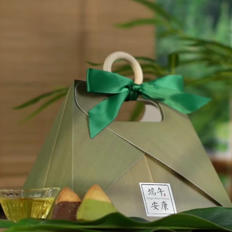 【滿五萬免費燙金/一件免運】端午粽禮 與眾不同的質感粽子禮盒 - 茶葉/茶包/水果茶 - 紙 綠色